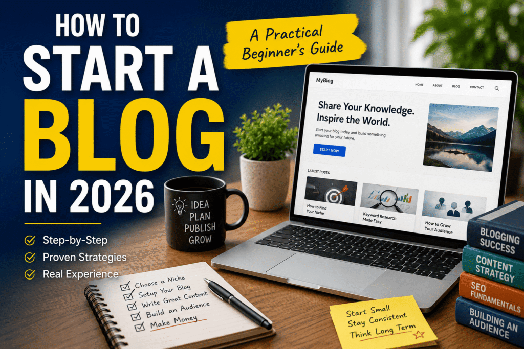 How to Start a Blog in 2026 (Without Wasting 6 Months Figuring It Out) f