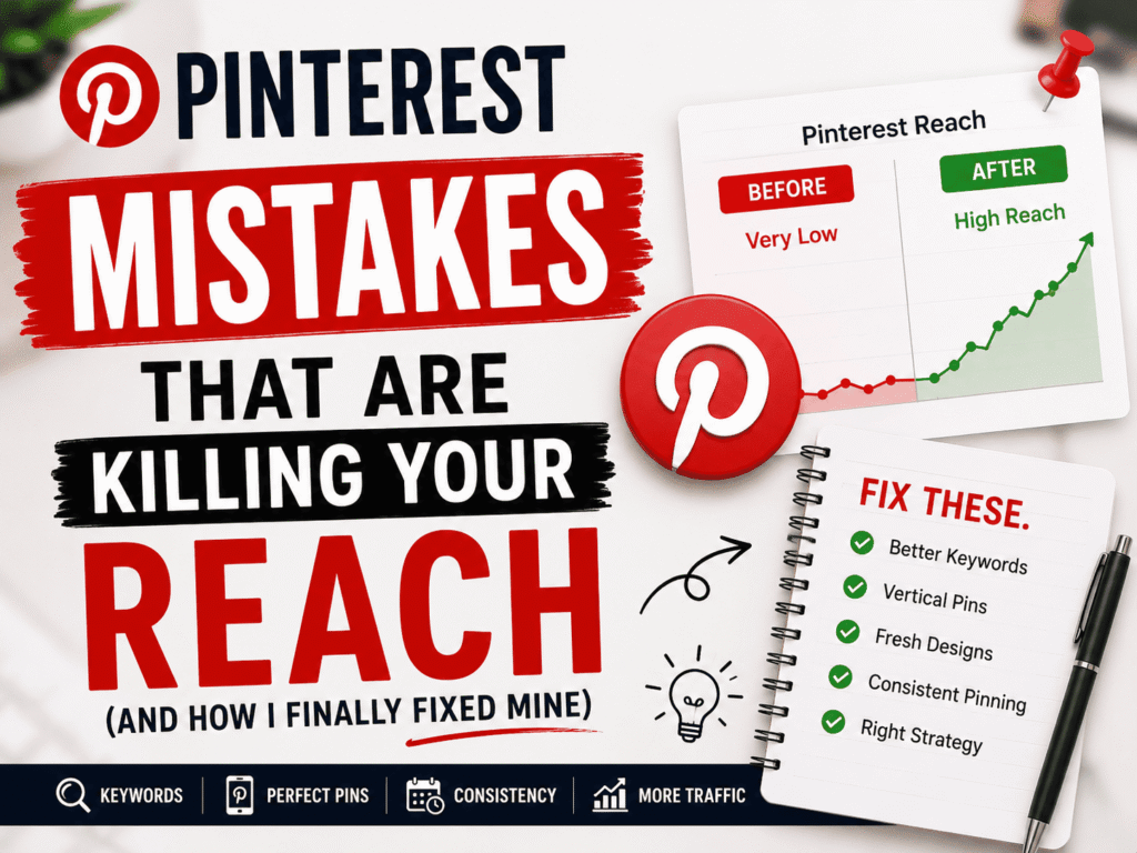 Common Pinterest mistakes that reduce reach, impressions, and traffic with proven fixes